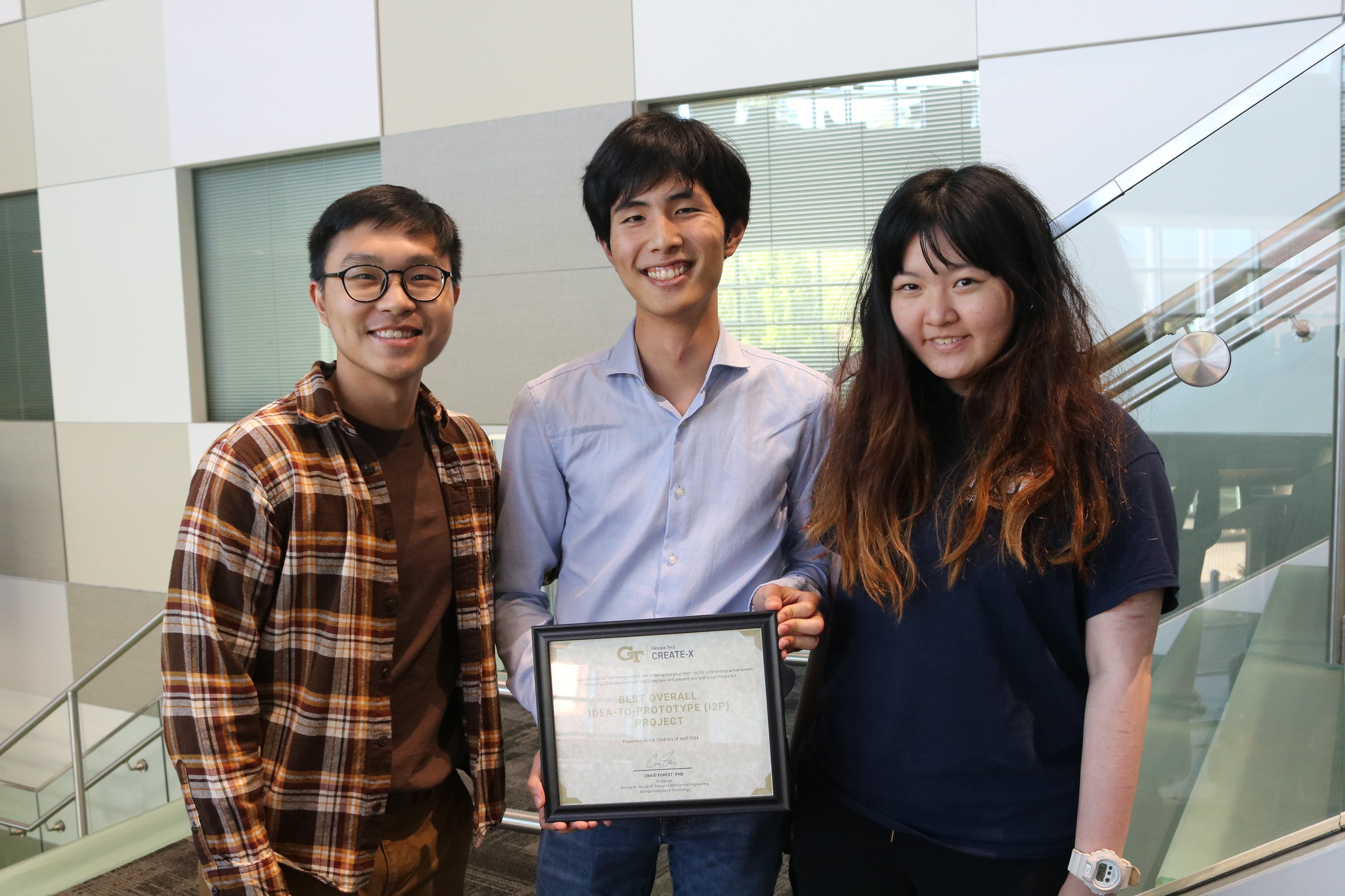 Founded by first-year computer science majors Marianna Cao, James Gao, and Jaeheon Shim, founders of Dolfin Solutions, win at I2P Spring 2024 Showcase