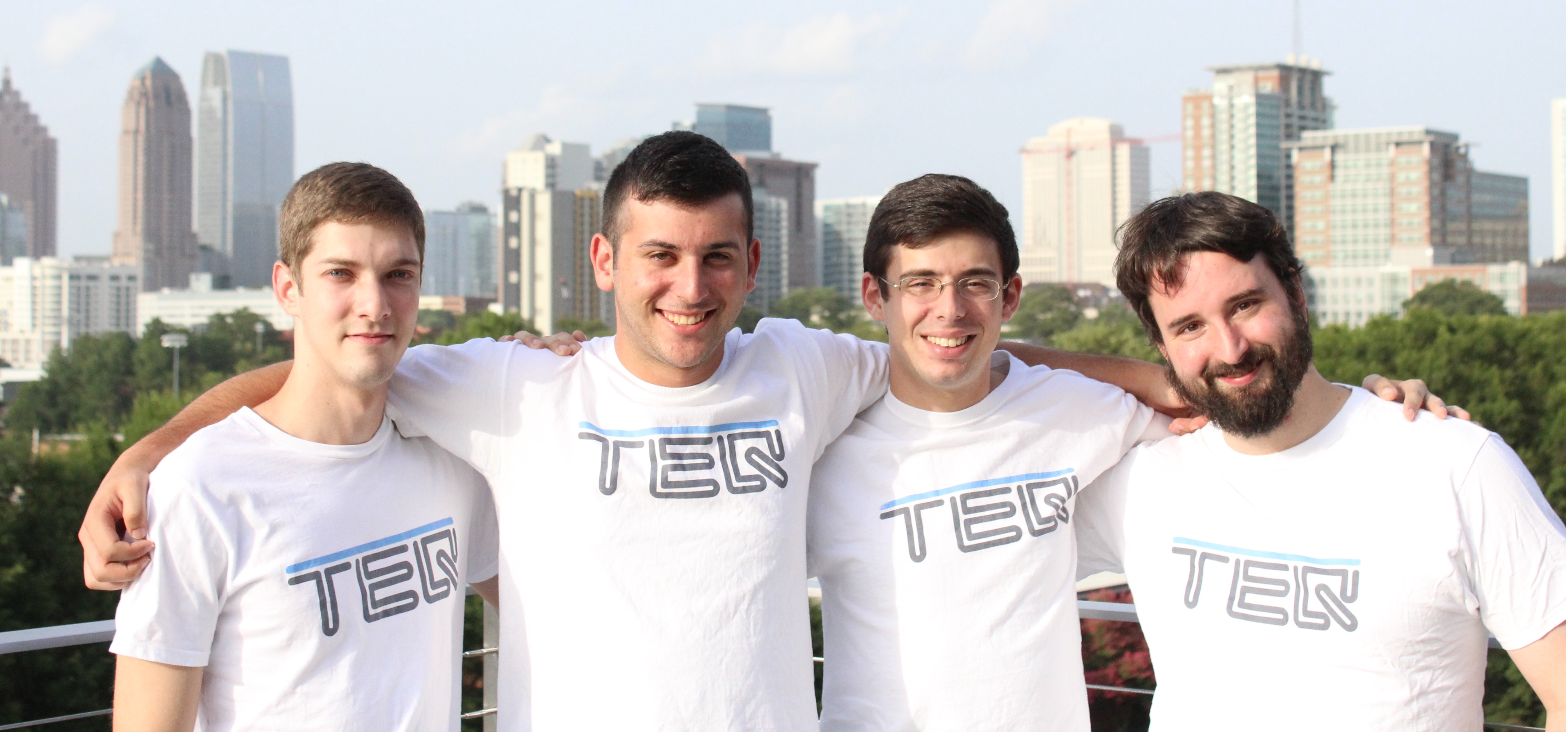 TEQ Charging is a startup formed by current and former Georgia Tech students. They invented a "power strip" for electric vehicles to provide greater accessibility to charging without an increase in power infrastructure. Team members are (from left to right): Mitchell Kelman (lead software developer), Josh Lieberman (CEO), Isaac Wittenstein (COO) and Dorrier Coleman (CTO). 